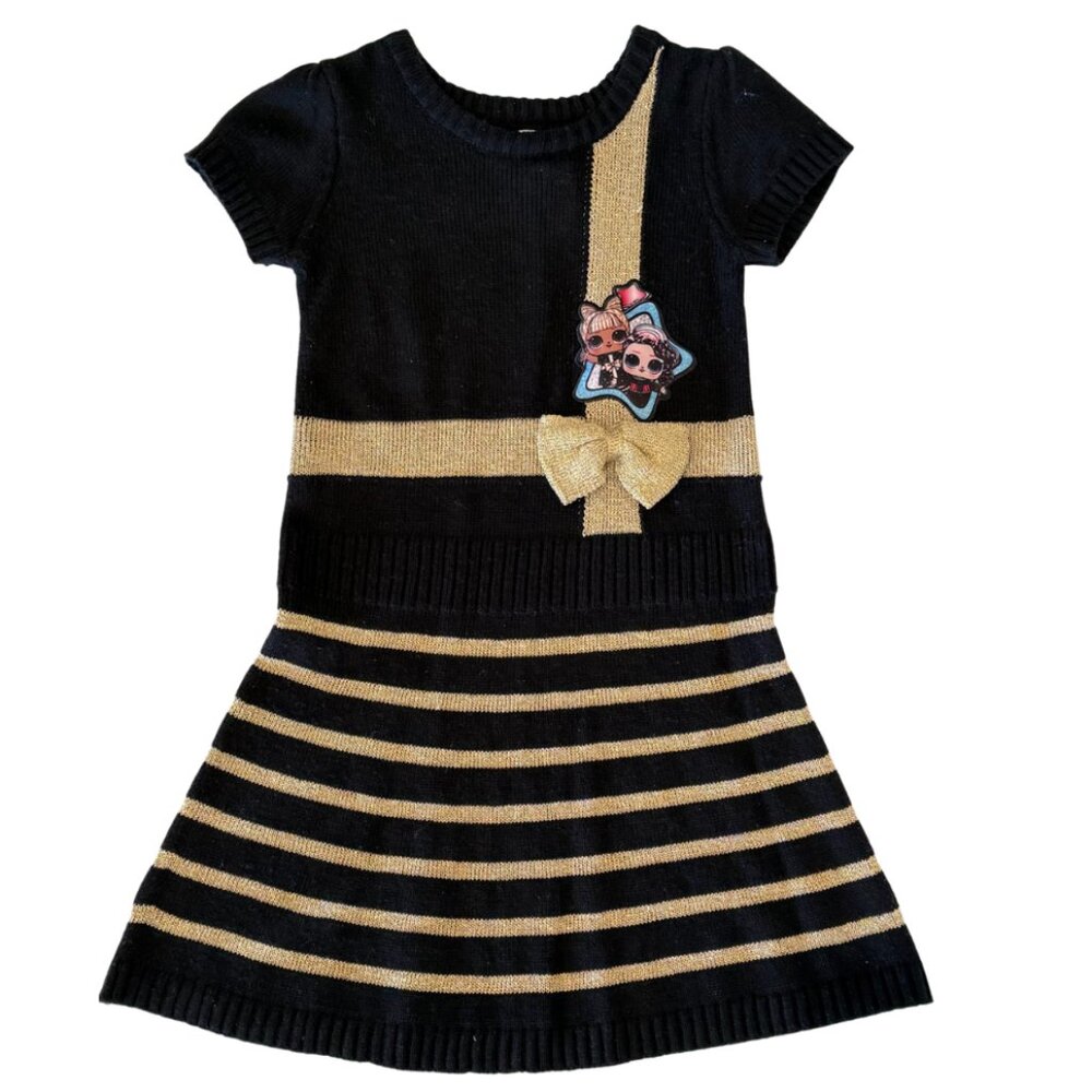 L. O. L. Surprise Black and Gold Knit Dress